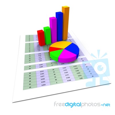 Pie Chart Shows Business Graph And Charting Stock Image