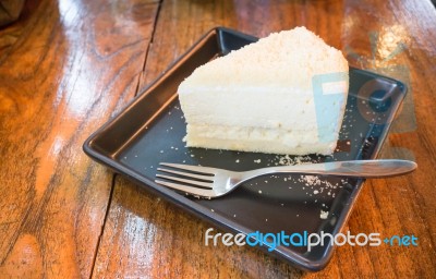 Piece Of Homemade Cheese Cake Stock Photo