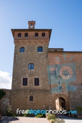 Pienza, Tuscany/italy - May 17 : Palazzo Massaini Near Pienza In… Stock Photo