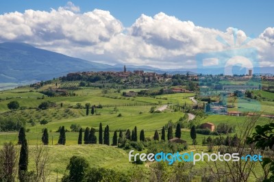 Pienza, Tuscany/italy - May 17 : View Of Pienza In Tuscany On Ma… Stock Photo