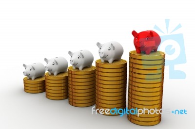 Piggy Back At Money Growth Stock Image