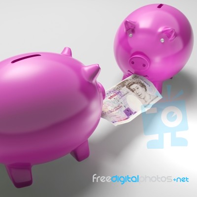 Piggybanks Fighting Over Money Showing Savings Stock Image Piggybanks Fighting Over Money Showing Savings Stock Image