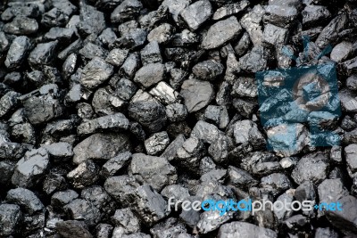Pile Of Black Coal Stock Photo