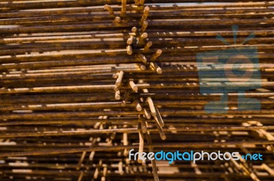 Pile Of Industrial Steel Bar Stock Photo