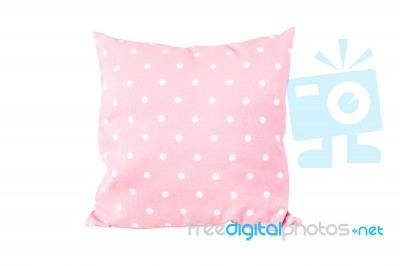 Pillow Dot Pink Color On White Background Stock Photo