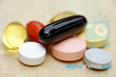 Pills And Capsules Stock Photo