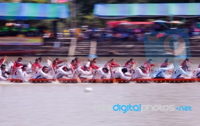 Pimai, Thailand - November  11: Unidentified Rowers  In Traditio… Stock Photo