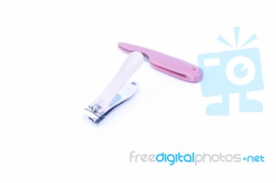 Pink Clipper Isolated On White Background Stock Photo