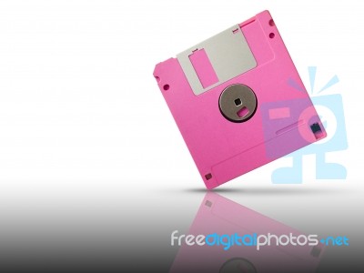 Pink Floppy Disk Stock Photo