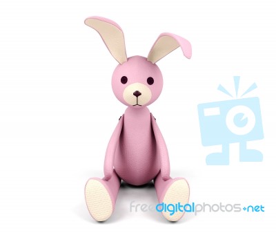 Pink Rabbit Doll Isolated Stock Image