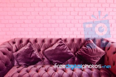 Pink Sofa Stock Photo