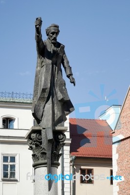 Piotr Skarga Statue In Krakow Stock Photo