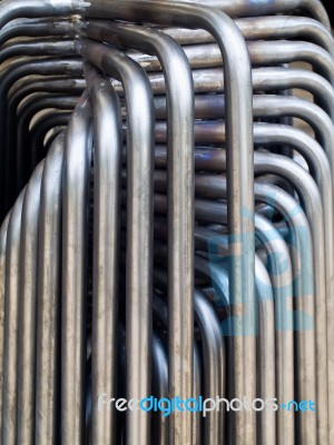 Pipe Bending Forming Stock Photo