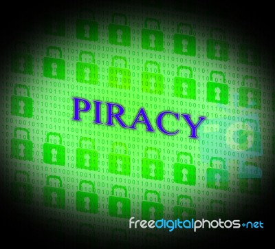 Piracy Copyright Indicates Protect Registered And Trademark Stock Image