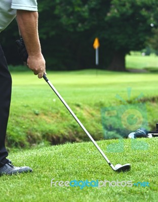 Pitching A Golf Ball Stock Photo