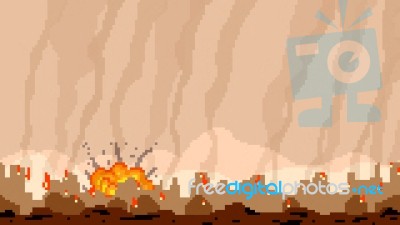 Pixel Art War Bomb Stock Image