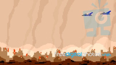 Pixel Art War Jet Stock Image