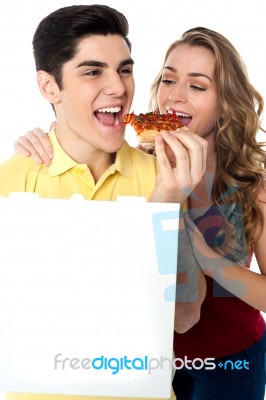Pizza Time. Its Yummy! Stock Photo