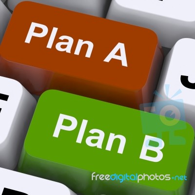 Plan A Or B Keys Stock Image