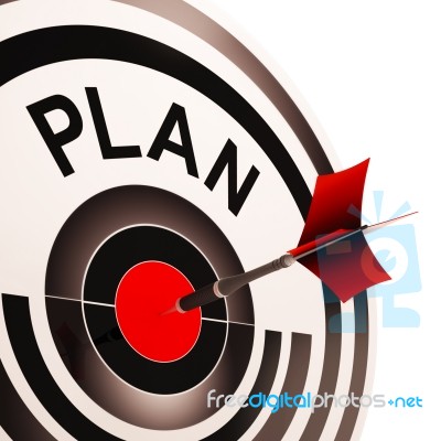 Plan Target Shows Planning, Missions And Goals Stock Image