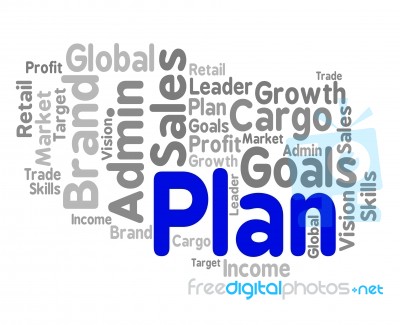 Plan Word Means Planning Schedule And Project Stock Image