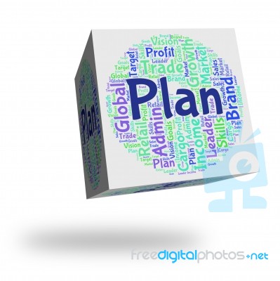 Plan Word Means Proposition Wordclouds And Formula Stock Image