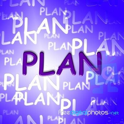 Plan Words Indicates Procedure Suggestion And Strategy Stock Image