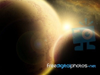 Planet And Supernova Stock Image