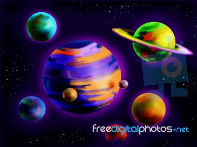 Planets In Space Stock Image