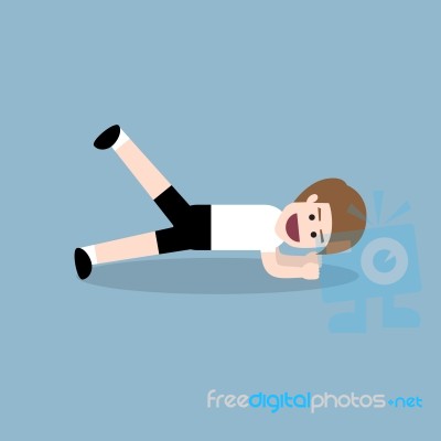 Planking With Lift Leg Exercise Stock Image