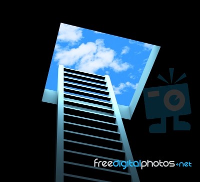 Planning Ladder Means Break Free And Aspirations Stock Image