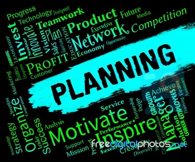 Planning Words Represents Organizer Date And Planner Stock Image