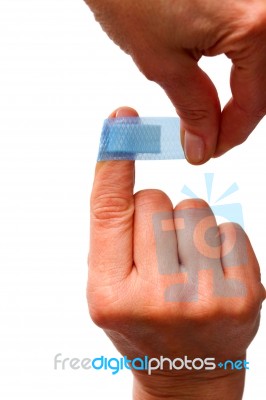 Plaster On Forefinger Stock Photo Plaster On Forefinger Stock Photo