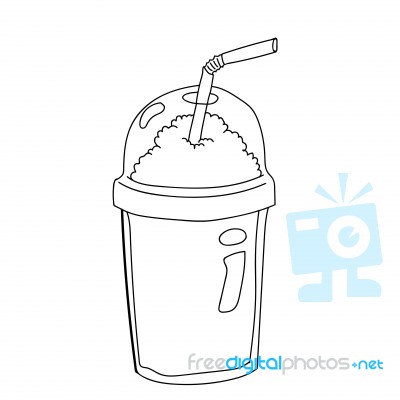 Plastic Bottle For Coffee Cartoon- Illustration Stock Image