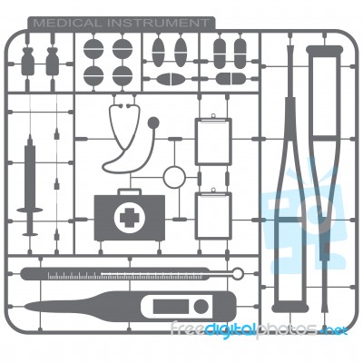 Plastic Model Set Of Medical Instrument Stock Image