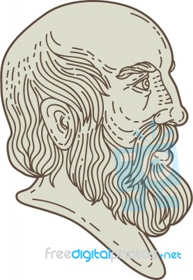 Plato Greek Philosopher Head Mono Line Stock Image Plato Greek Philosopher Head Mono Line Stock Image