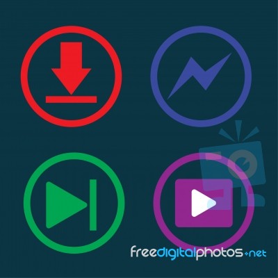 Play Music, Downloading, Icon, Stock Image