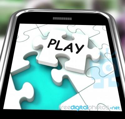 Play Smartphone Shows Recreation And Games On Internet Stock Image