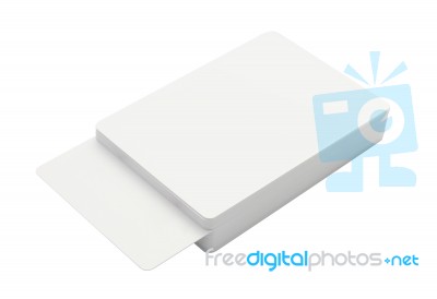 Playing Empty Card Stack On White Background Stock Photo