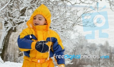 Playing In The Snow Stock Photo