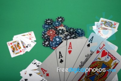 Playing Poker Stock Photo