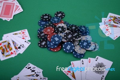 Playing Poker Stock Photo