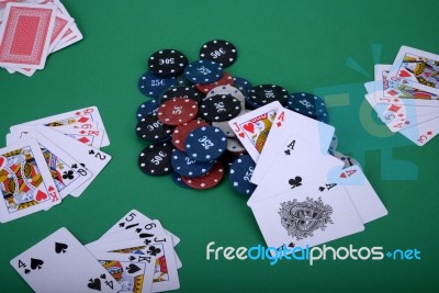 Playing Poker Stock Photo