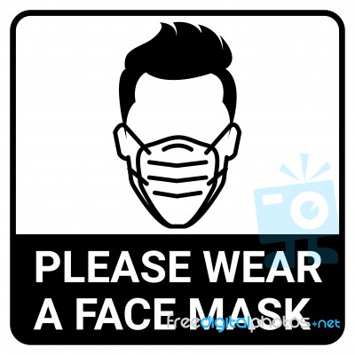 Please Wear A Mask Sign For Virus Protection Concept Stock Image