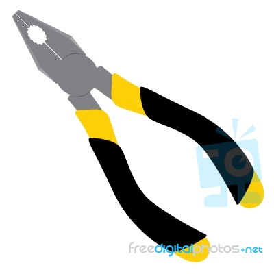Pliers Design Isolated On White Background. Long Nose Pliers Stock Image