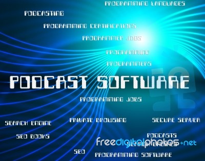 Podcast Software Shows Application Download And Programs Stock Image