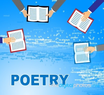 Poetry Books Means Literature Information And Rhyme Stock Image