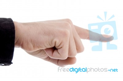 Pointing Hands Of Man Stock Photo