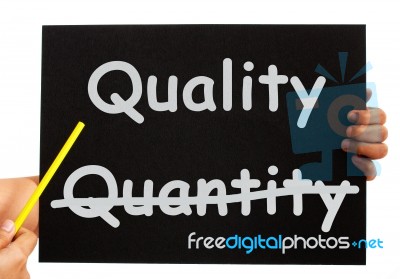 Pointing Quality On Blackboard Stock Photo