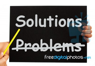 Pointing Solutions On Blackboard Stock Photo